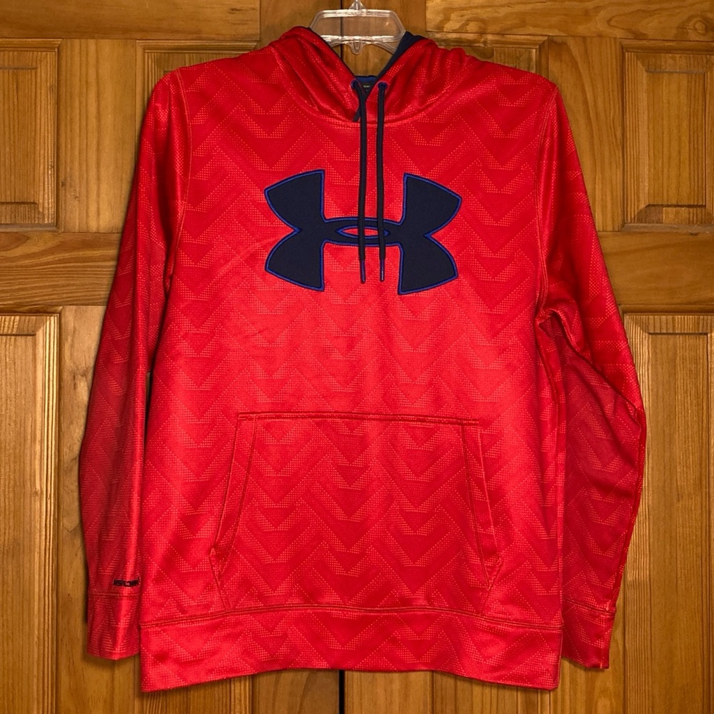 GUC Under Armour Storm1 Embroidered Large Logo Loose Hoodie Sweatshirt Red M